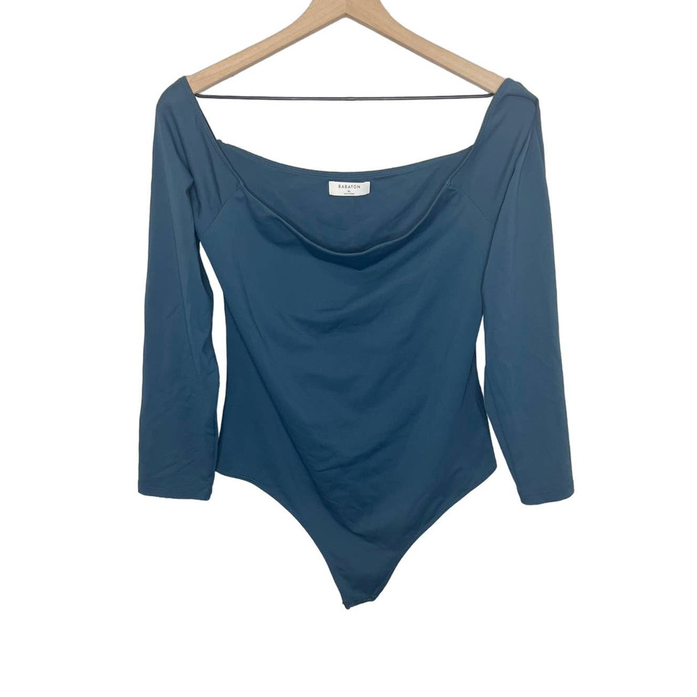 BABATON ARITZIA Women's XL Round Neck Bodysuit Top Long Sleeve Deep Teal